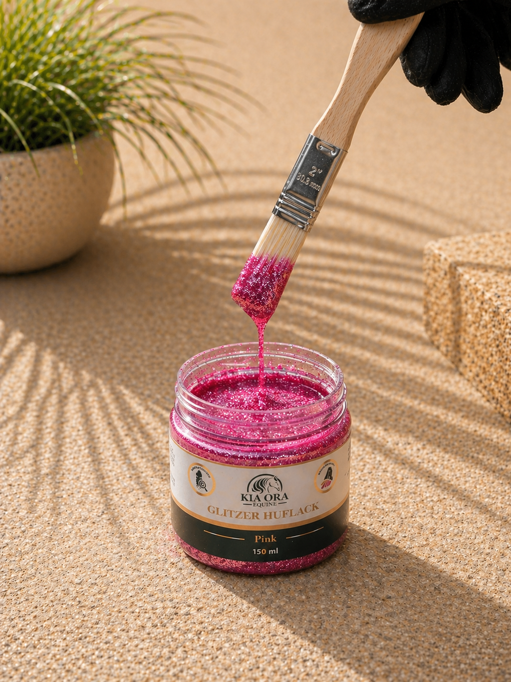 Glitzer Huflack Pink 150 ml