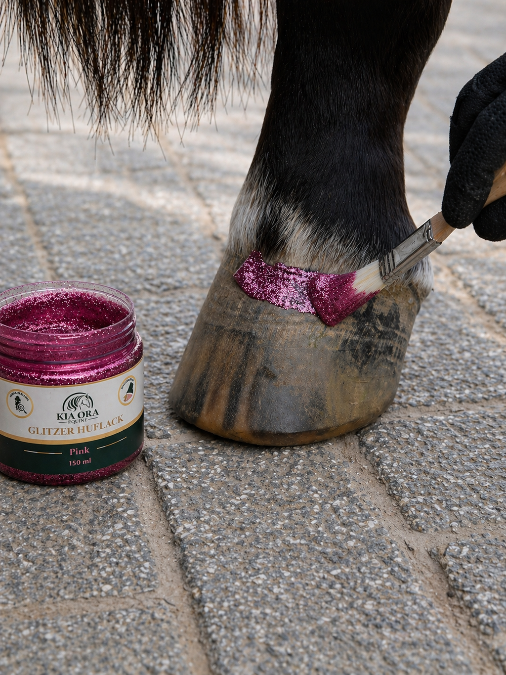 Glitzer Huflack Pink 150 ml
