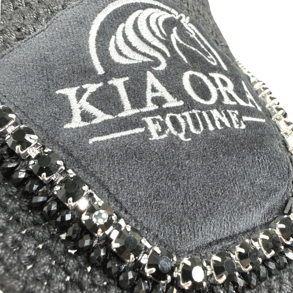 Fliegenhaube mit Glitzersteinen Schwarz