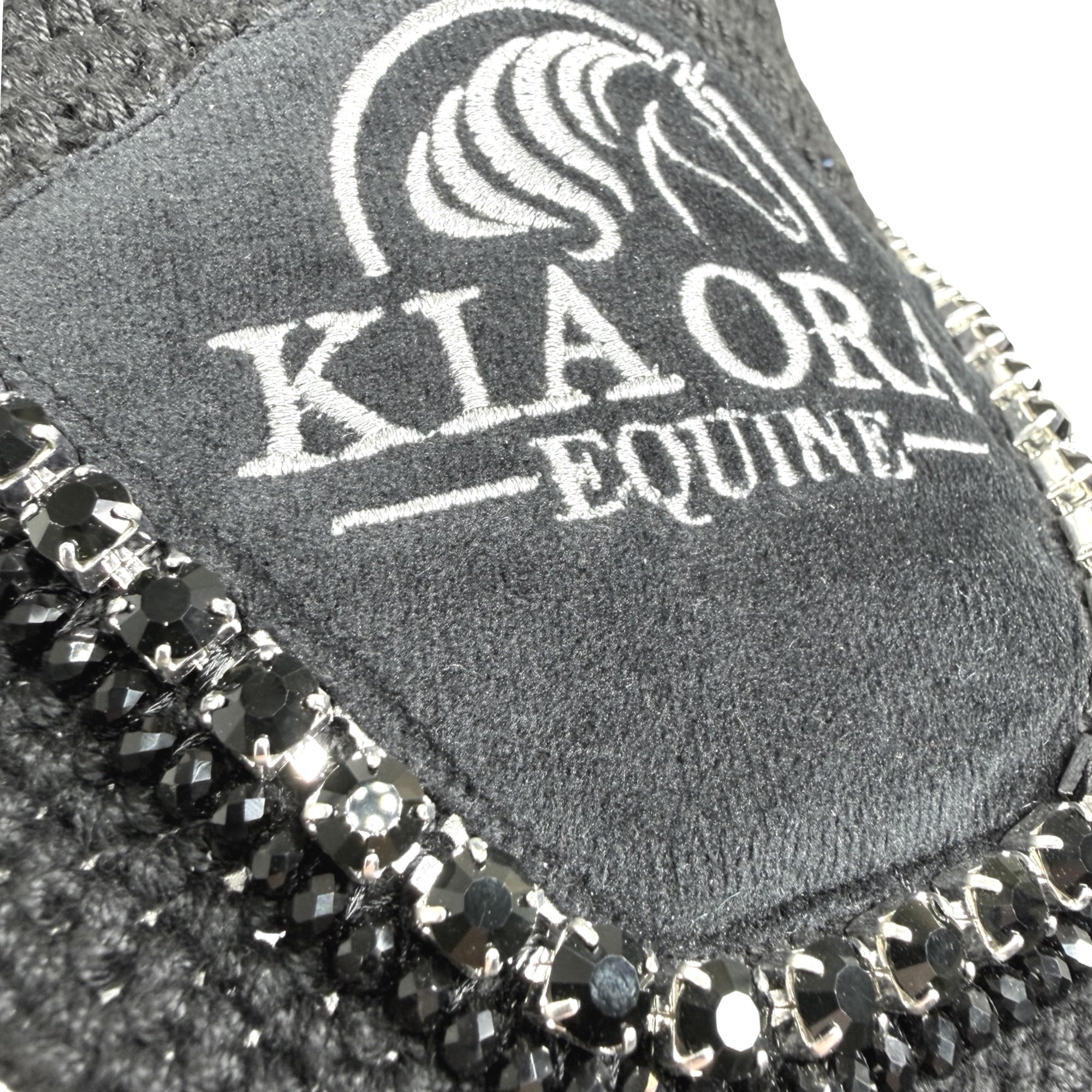 Fliegenhaube mit Glitzersteinen Schwarz