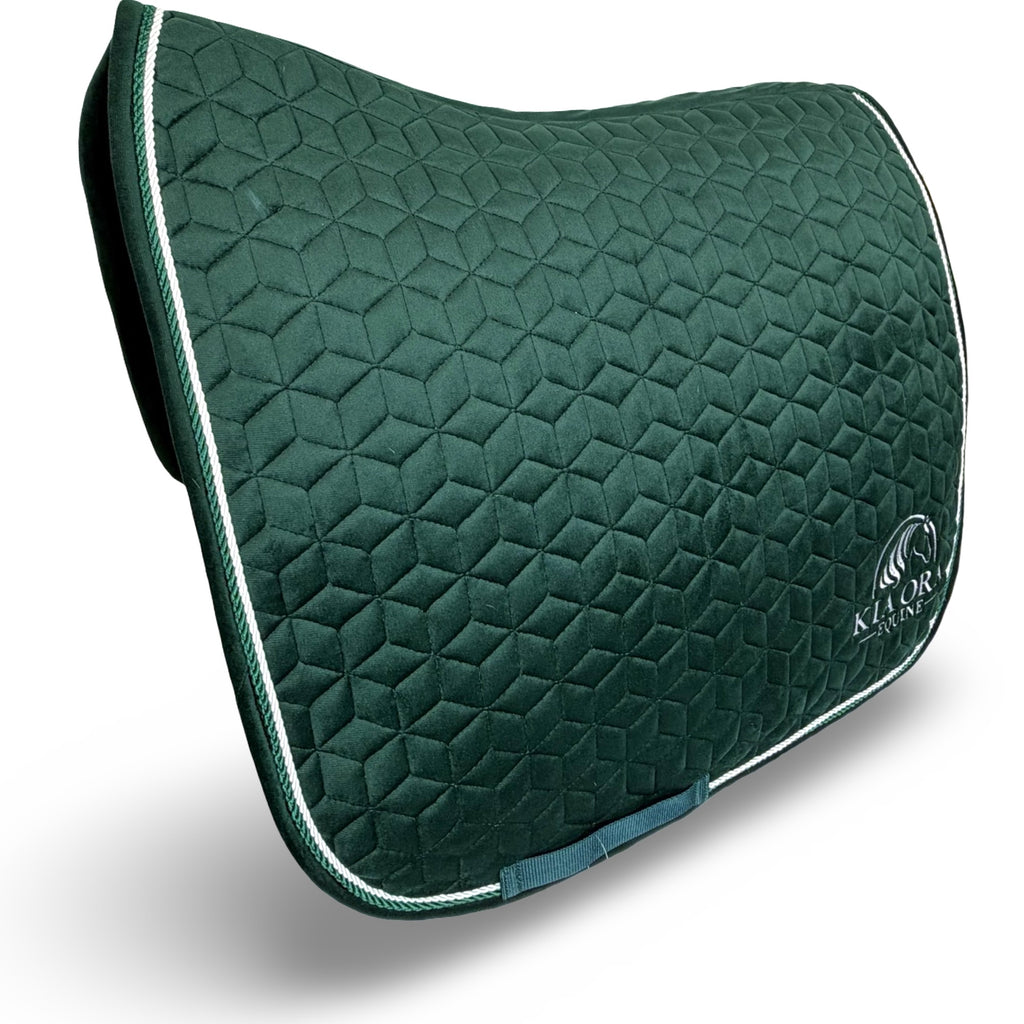 Samt Dressur Schabracke Jägergrün