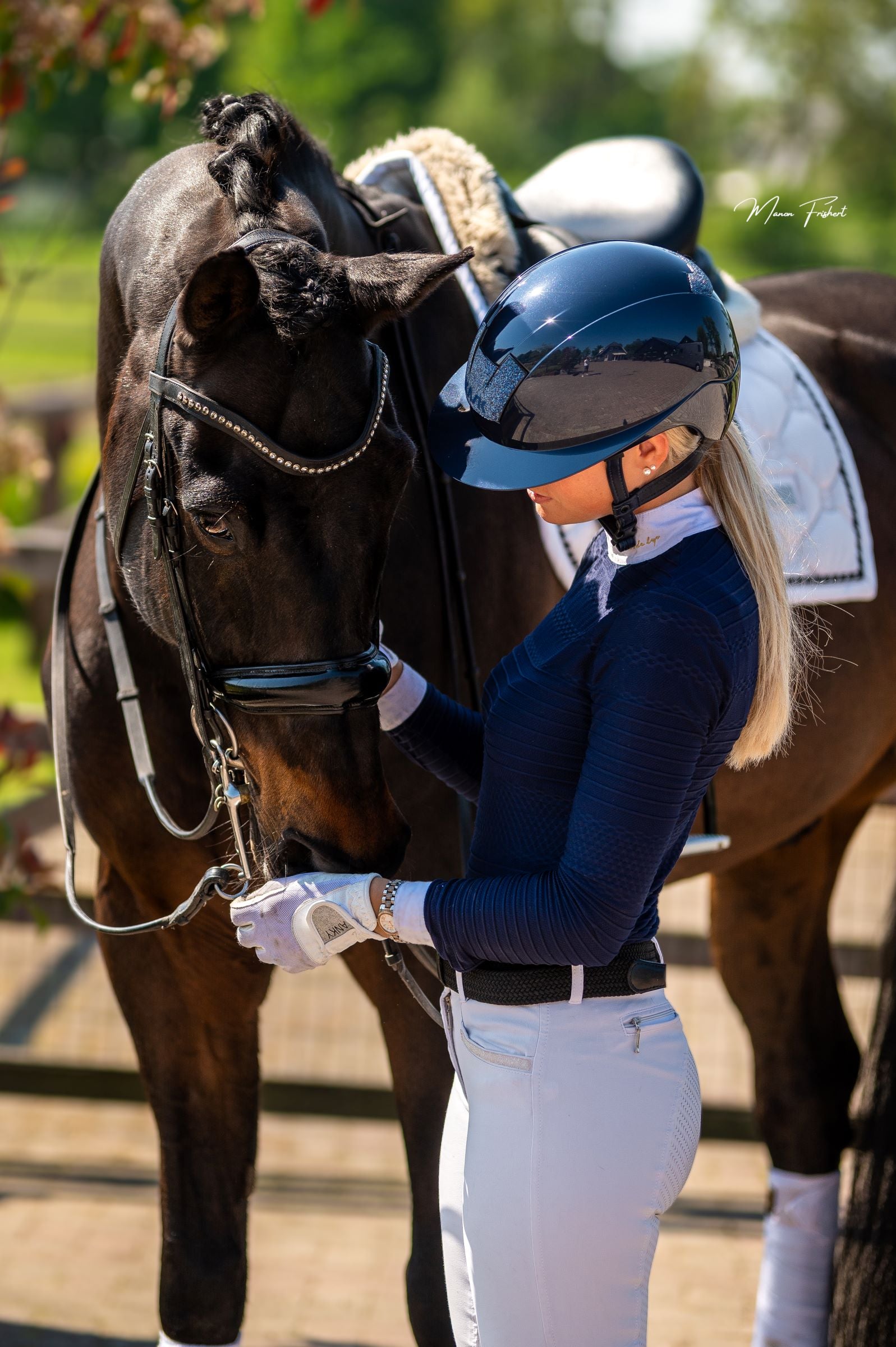 Kask Kooki Lady Reithelm Navy Shine Swarovski Carpet Gr. 56